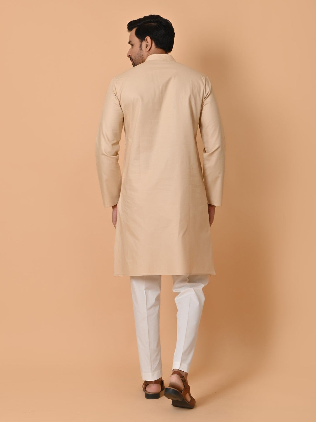 Solid Beige Kurta Set