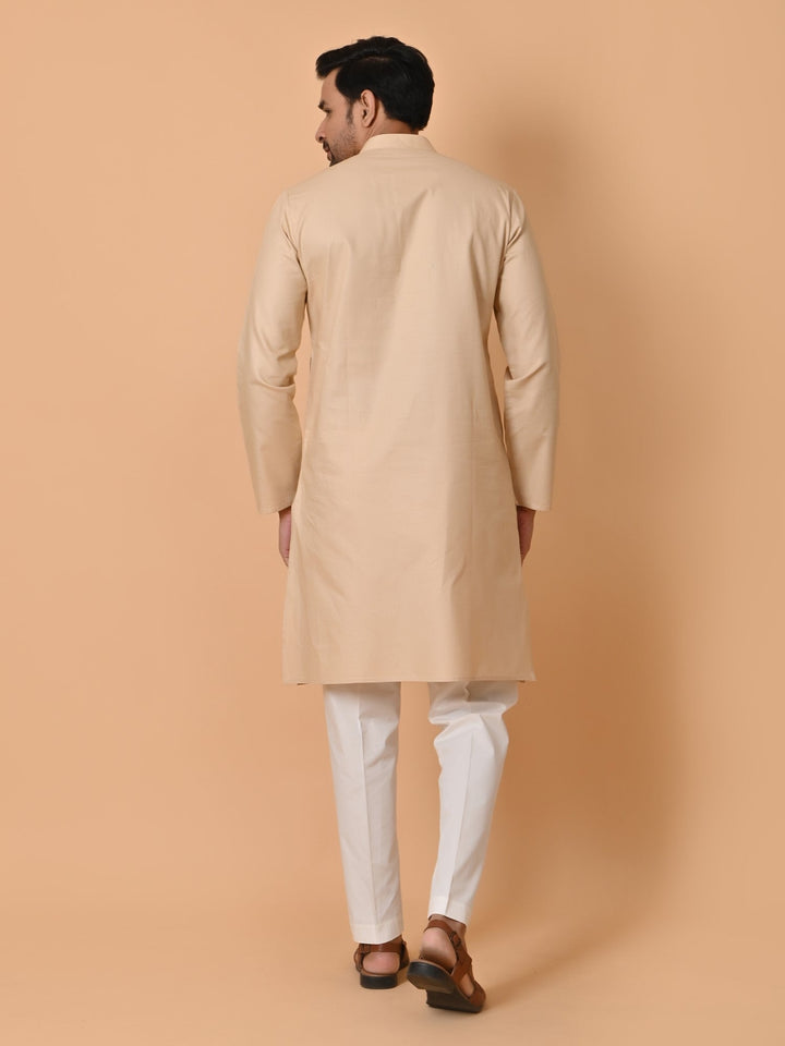 Solid Beige Kurta Set