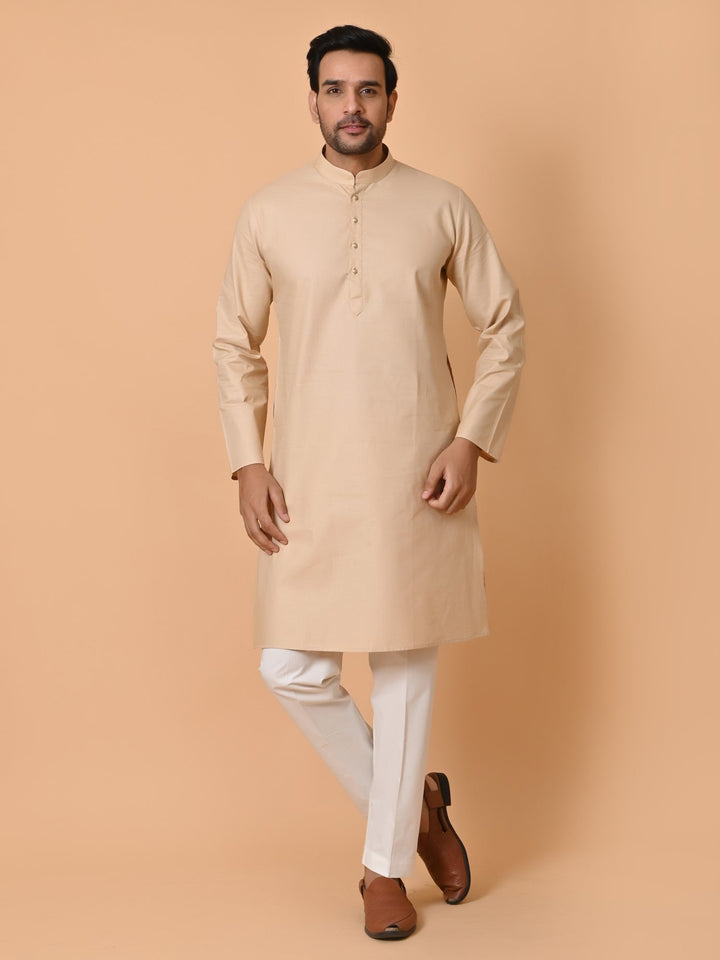 Solid Beige Kurta Set