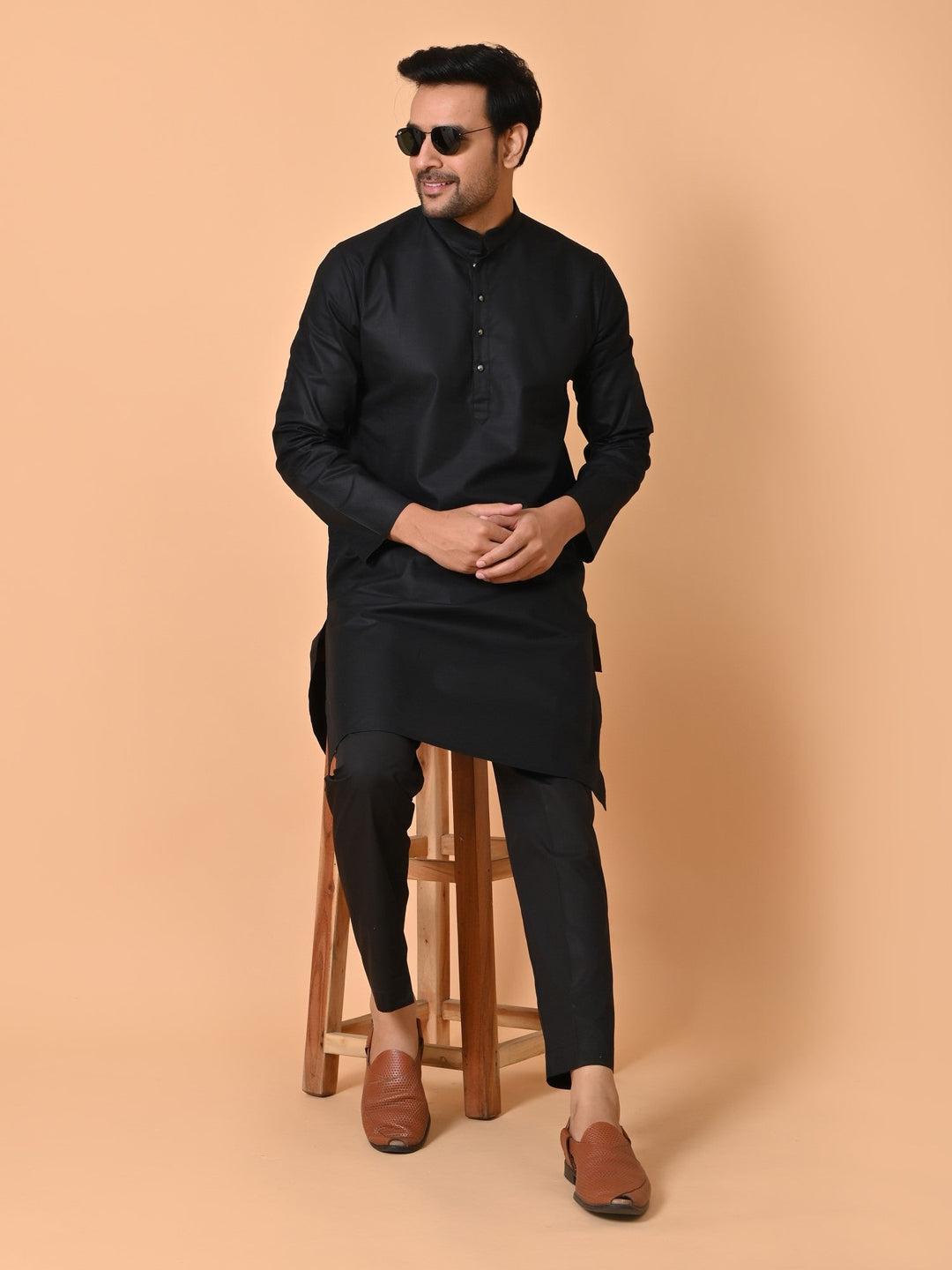 Solid Black Kurta Set