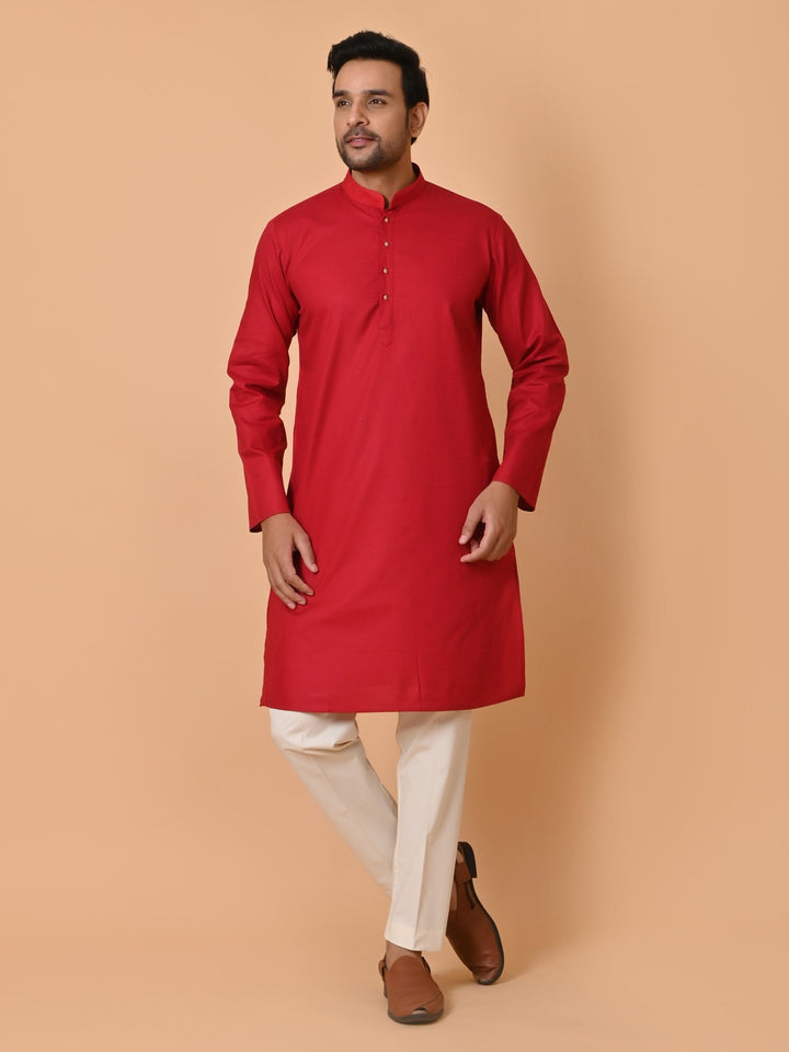 Solid Red Kurta Set