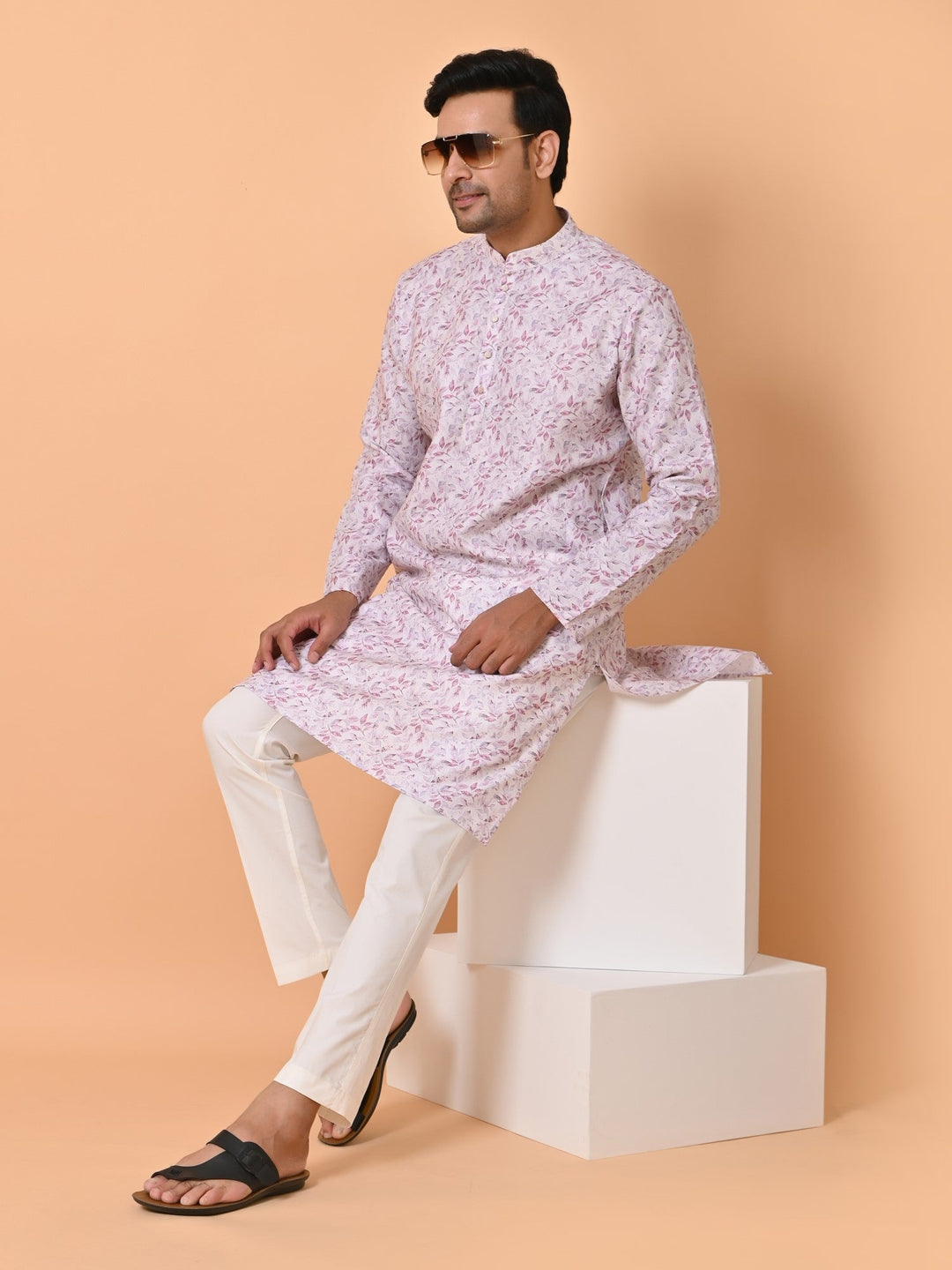 Leafs Pink Kurta Set