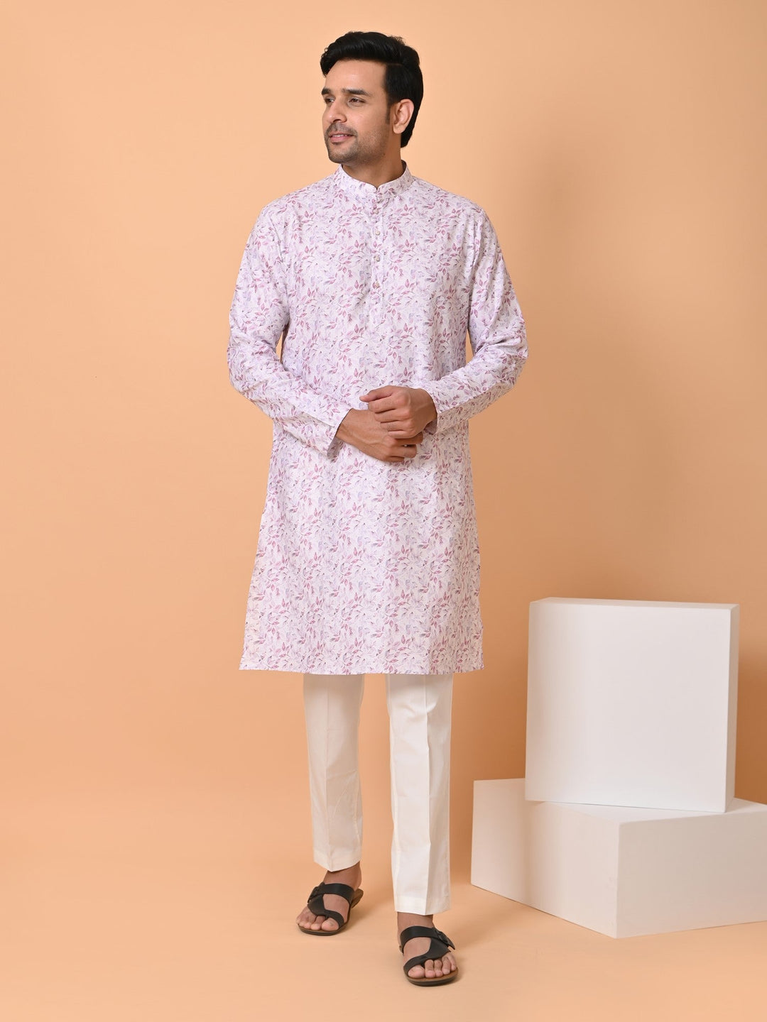 Leafs Pink Kurta Set