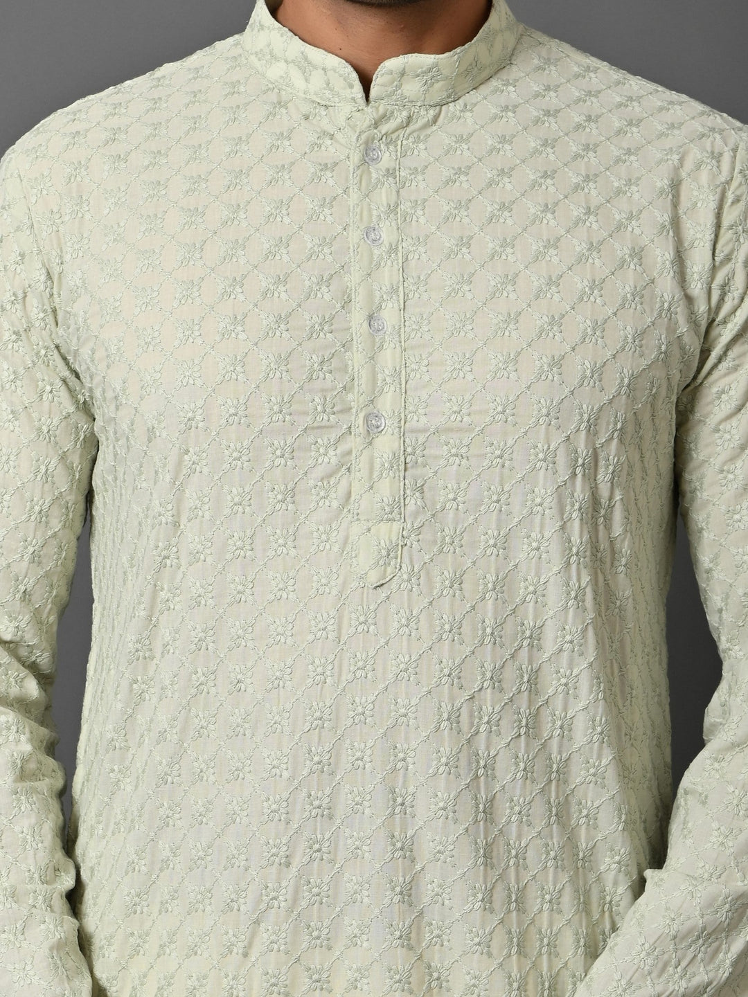 Chikan Green Kurta Set