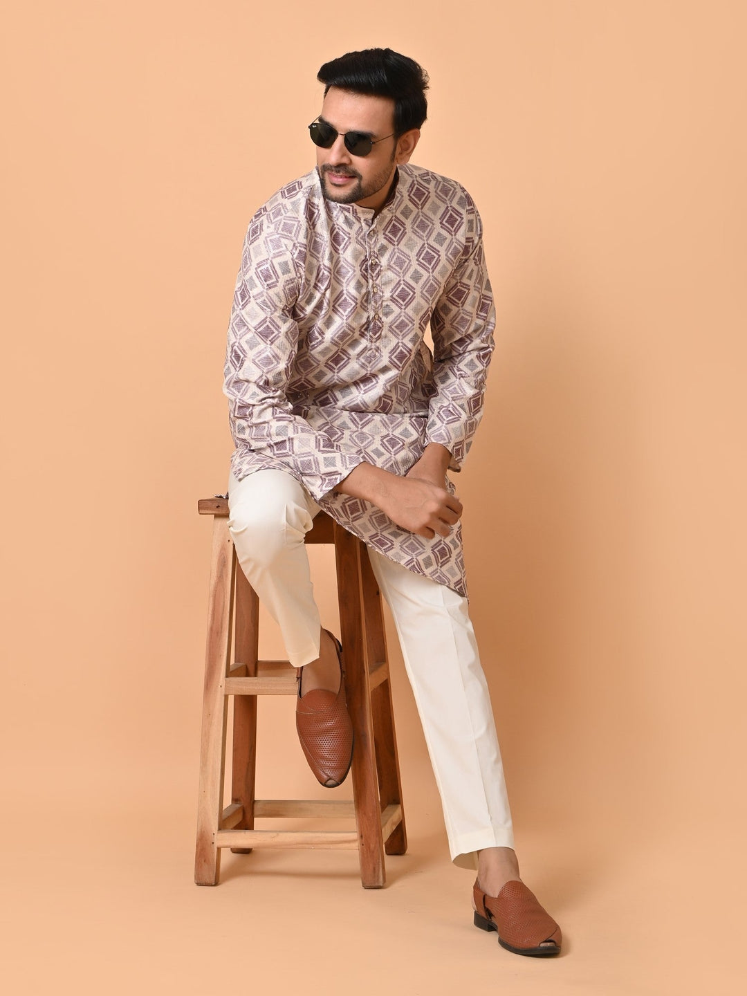 Sequence Cream Kurta Set