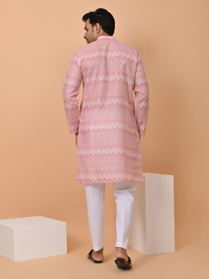 Geometric Pink Kurta Set