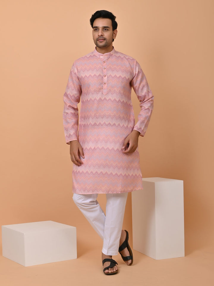 Geometric Pink Kurta Set