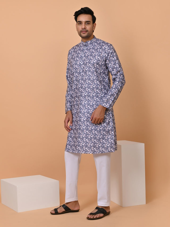 Floral Grey Kurta Set