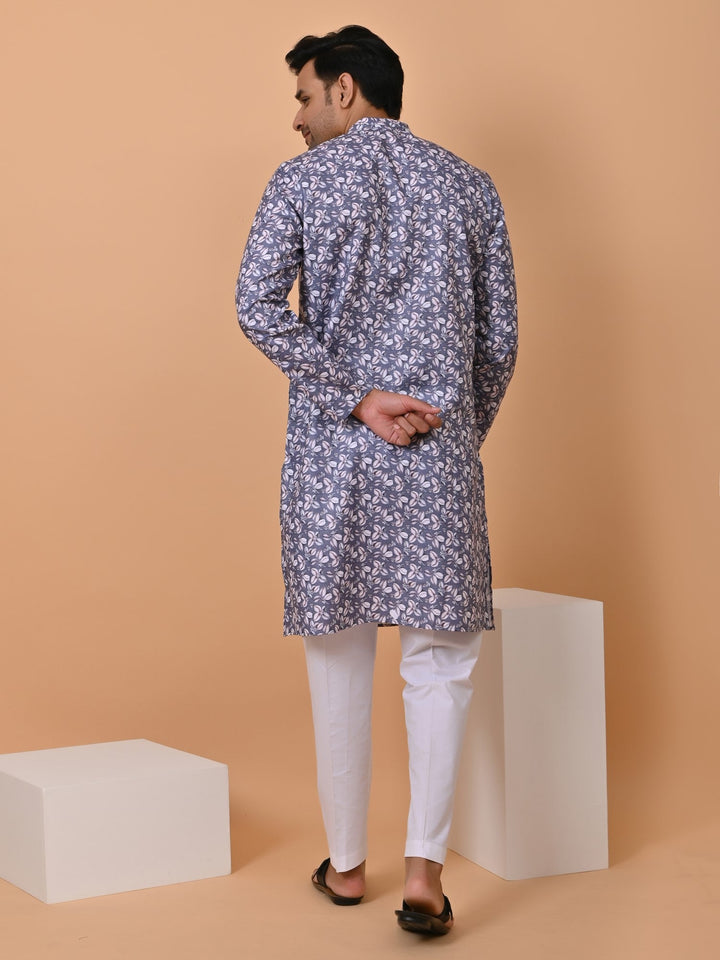 Floral Grey Kurta Set