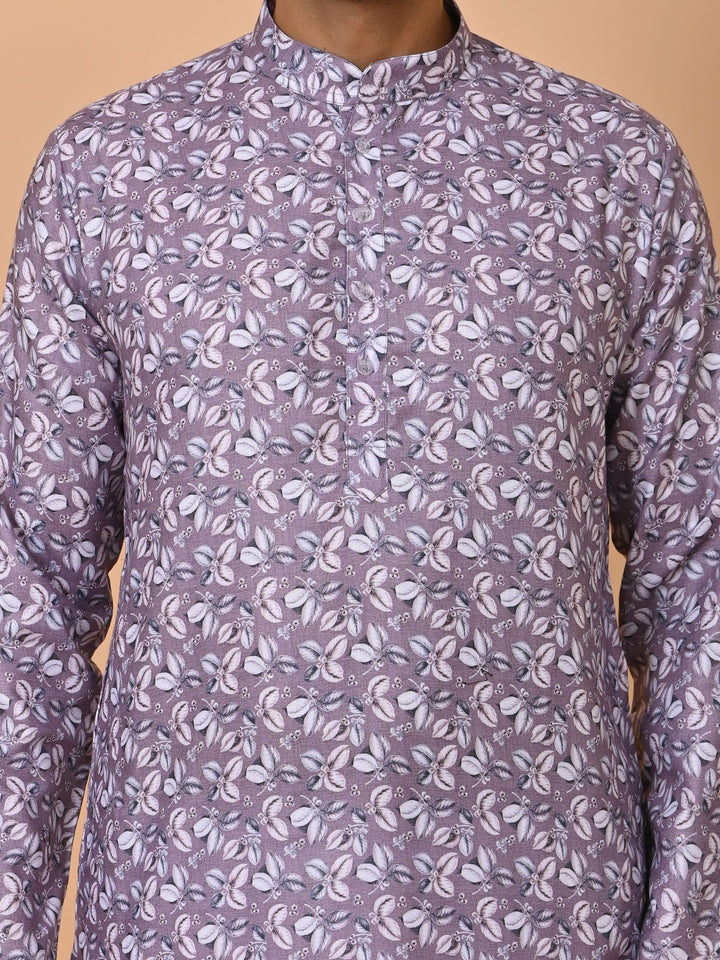 Floral Purple Kurta Set