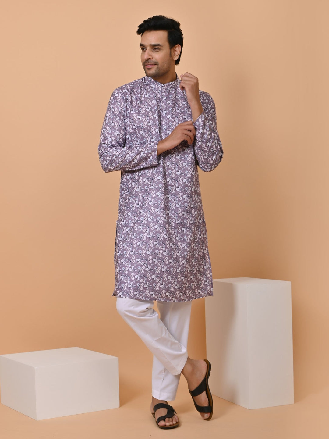 Floral Purple Kurta Set