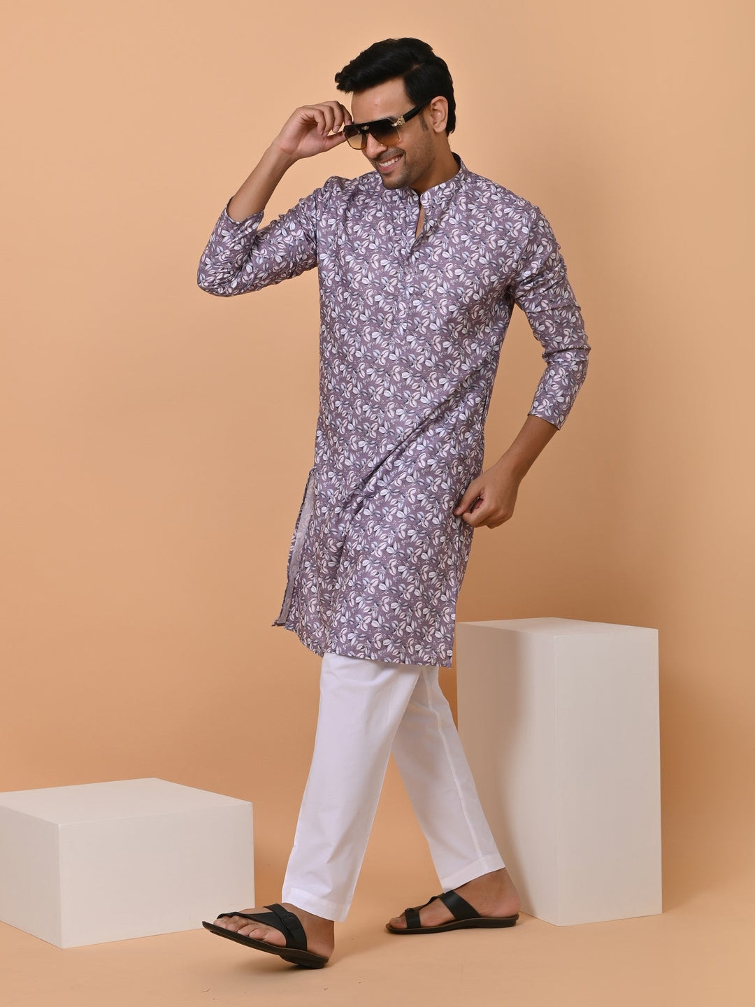 Floral Purple Kurta Set