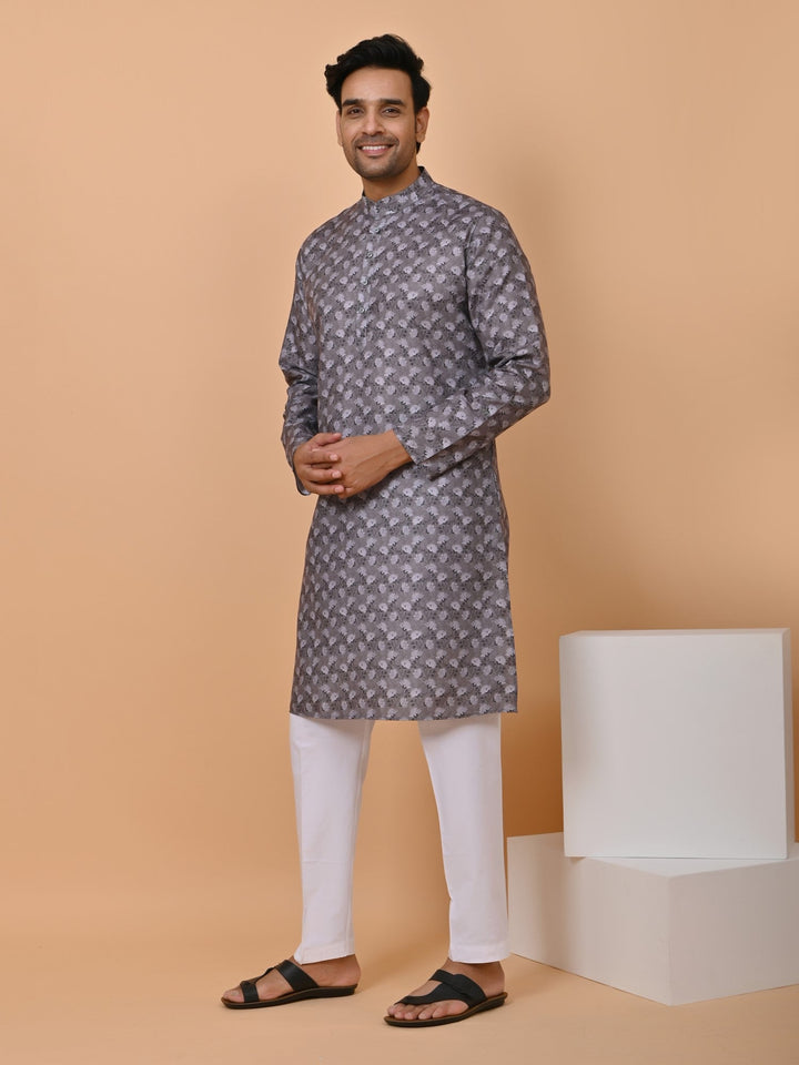 Floral Grey Kurta Set