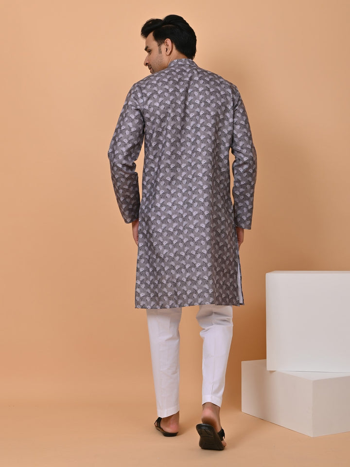 Floral Grey Kurta Set