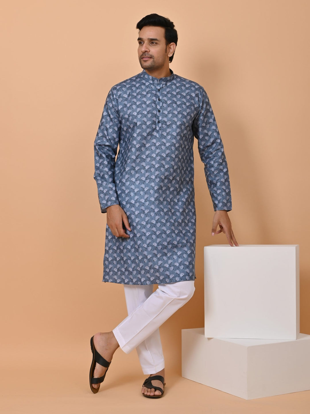 Floral Blue Kurta Set