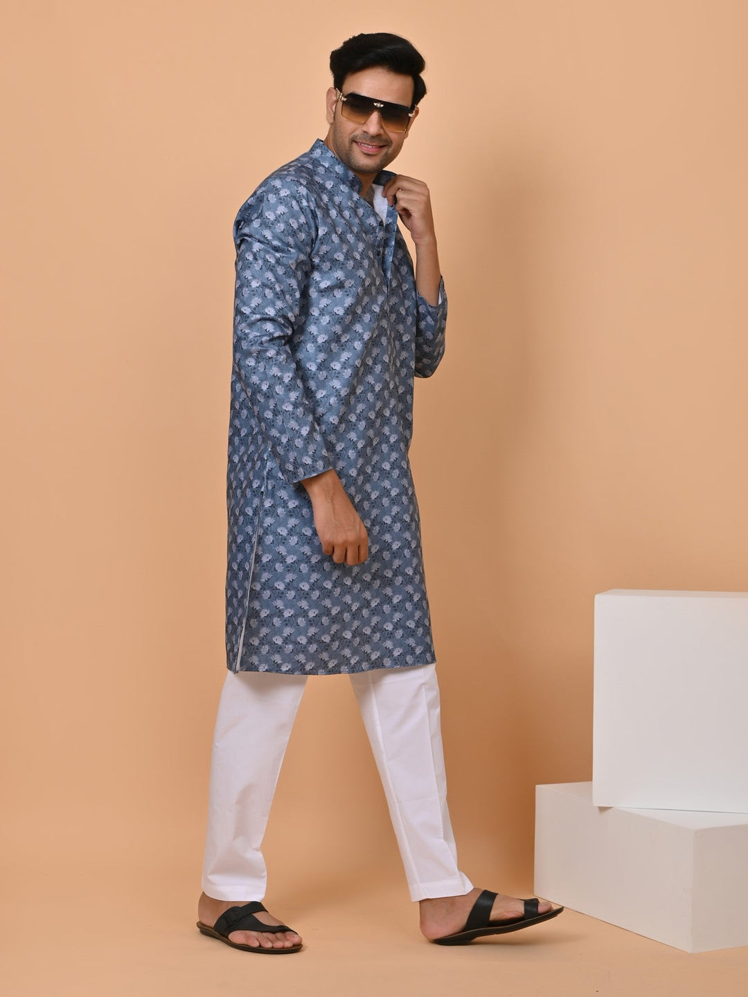 Floral Blue Kurta Set