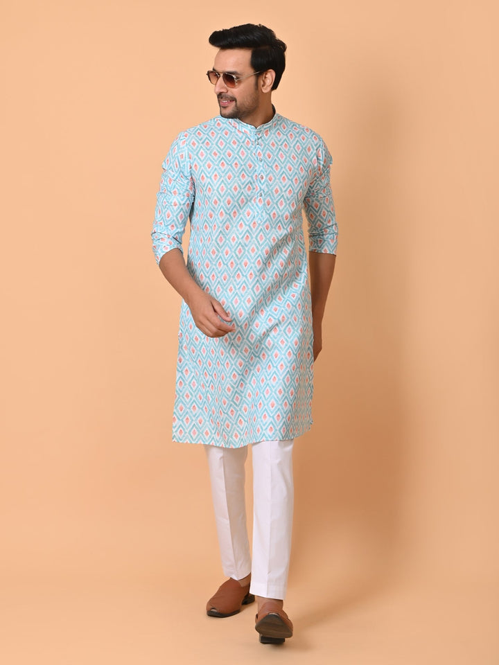 Geometric Green Kurta Set