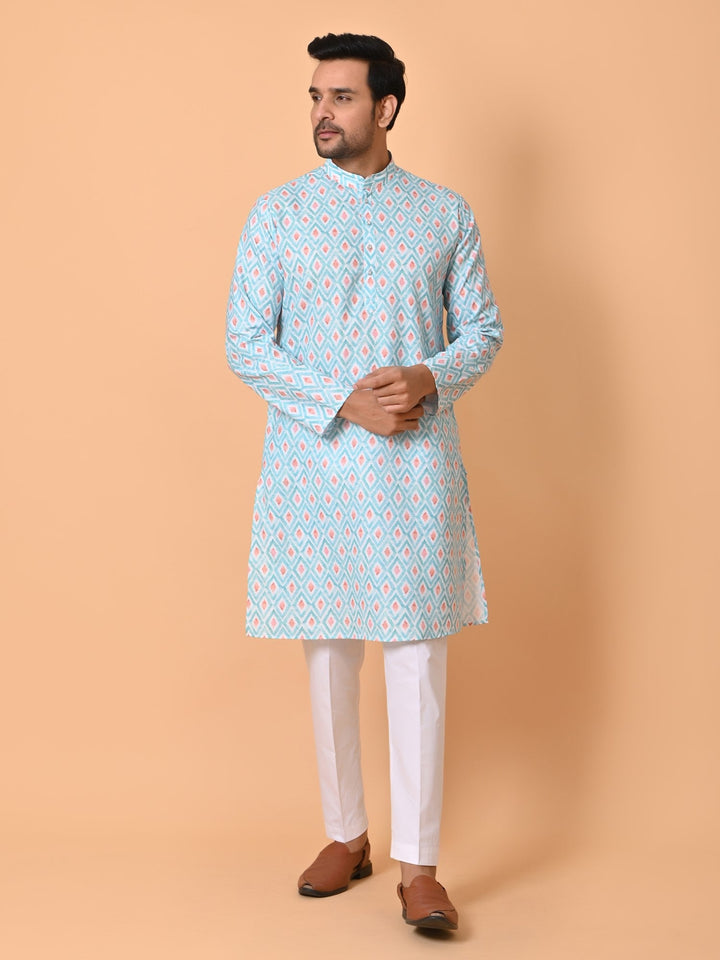 Geometric Green Kurta Set