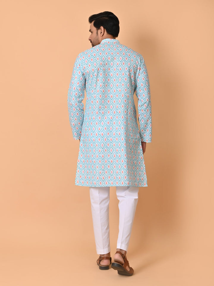 Geometric Green Kurta Set