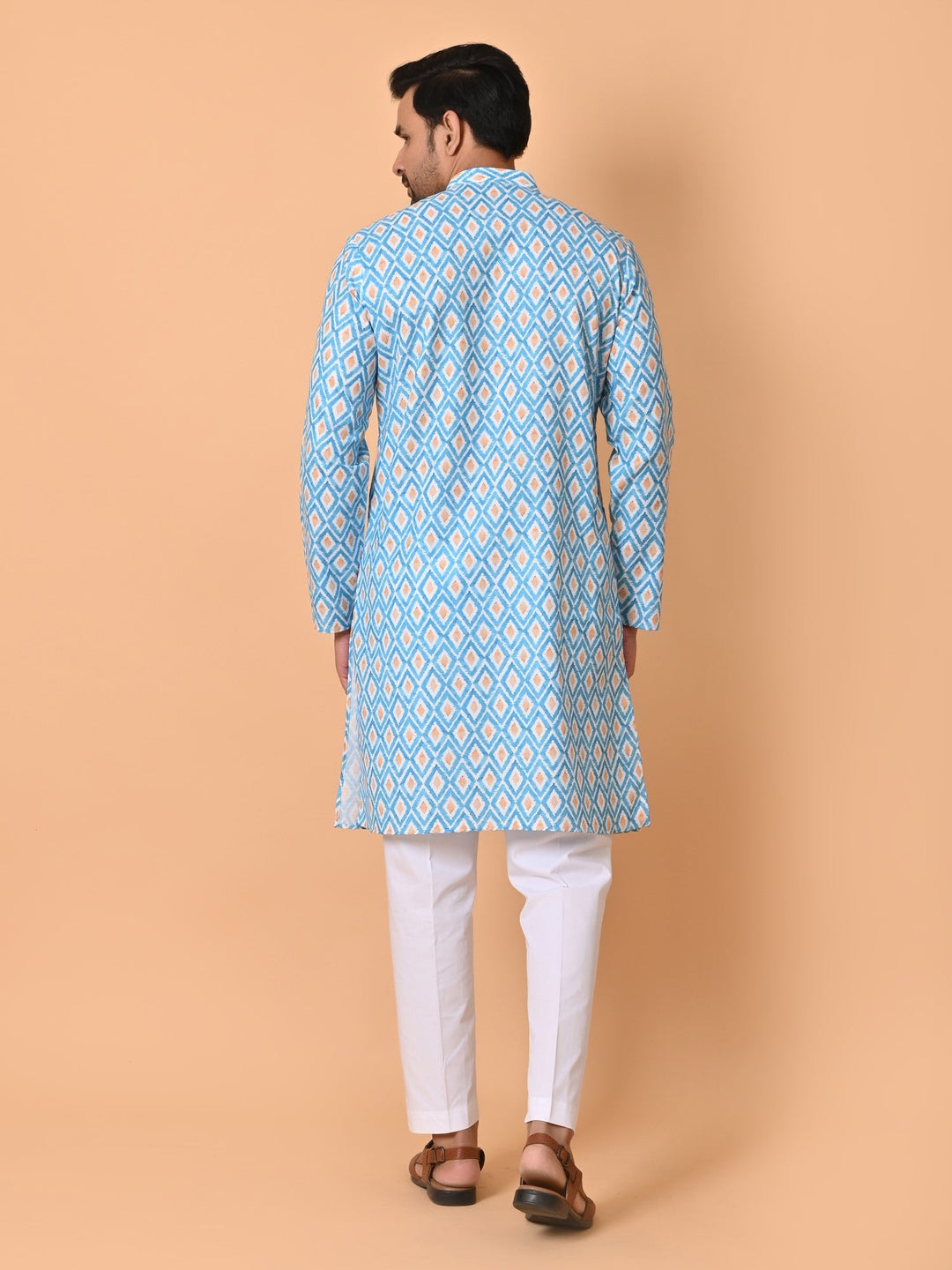 Geometric Blue Kurta Set