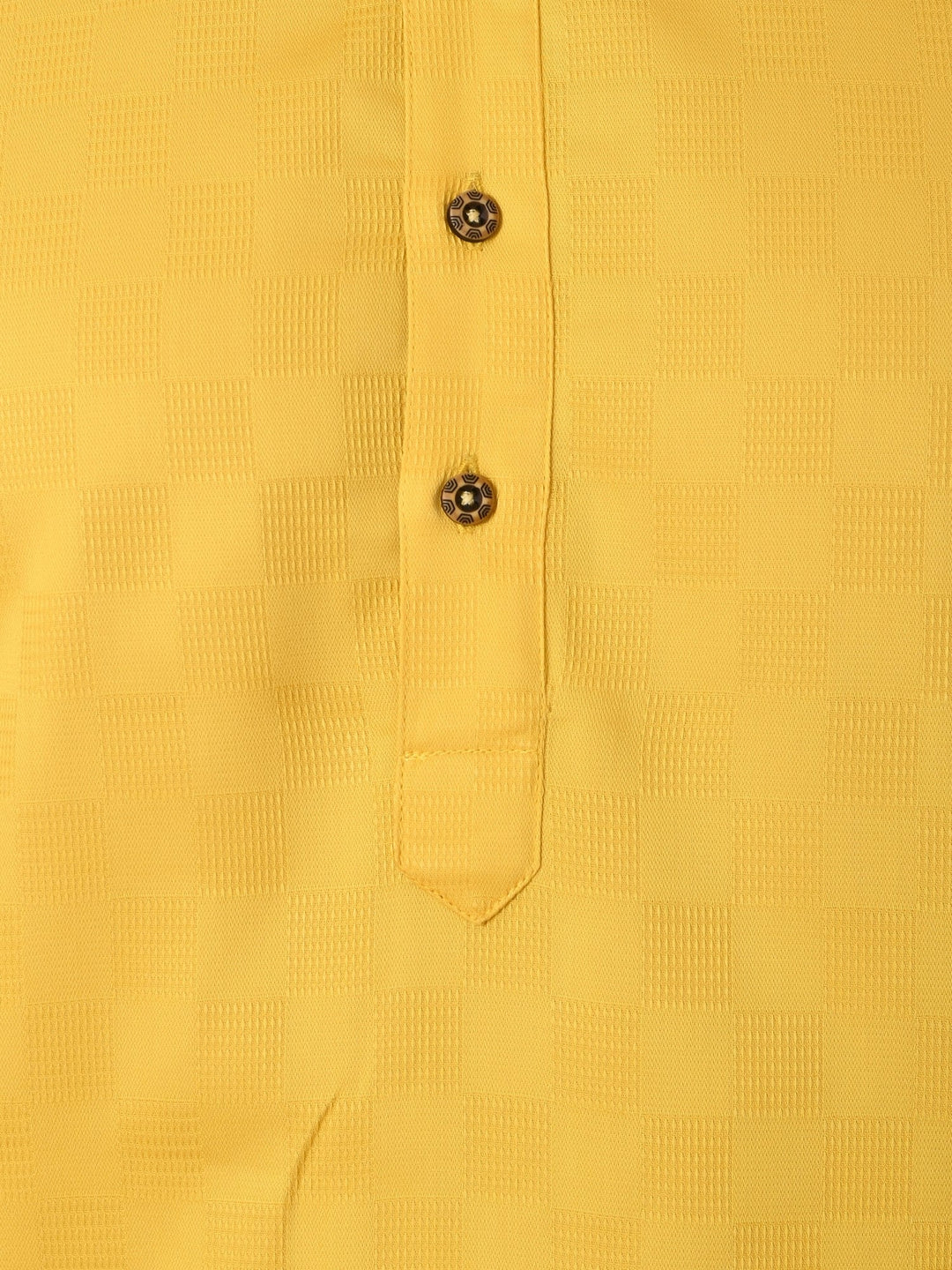 Checked Yellow Kurta Set