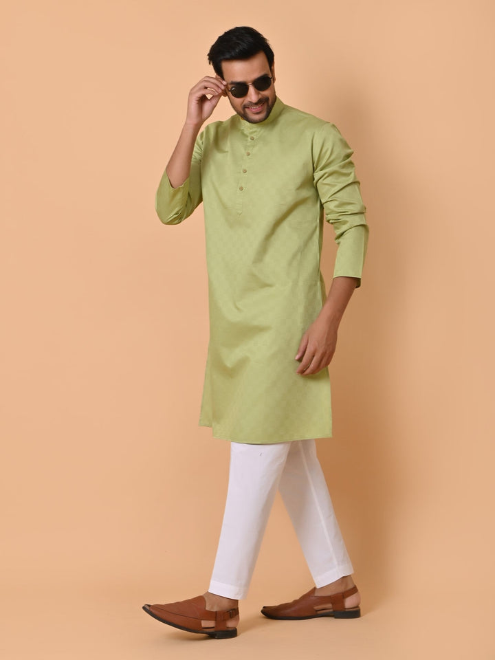 Checked Green Kurta Set