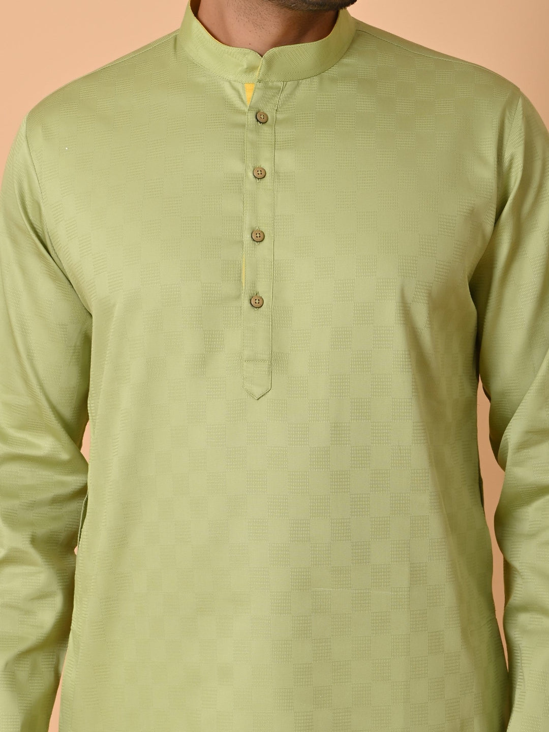 Checked Green Kurta Set