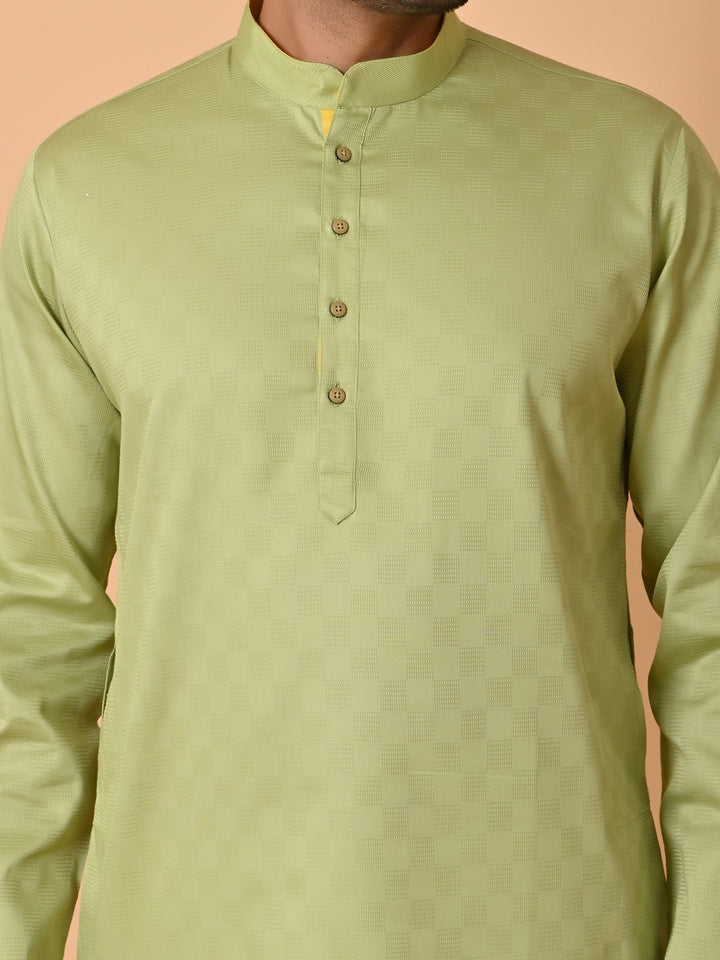 Checked Green Kurta Set