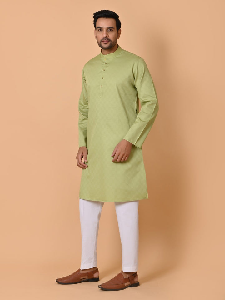 Checked Green Kurta Set