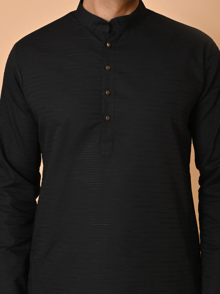 Striped Black Kurta Set