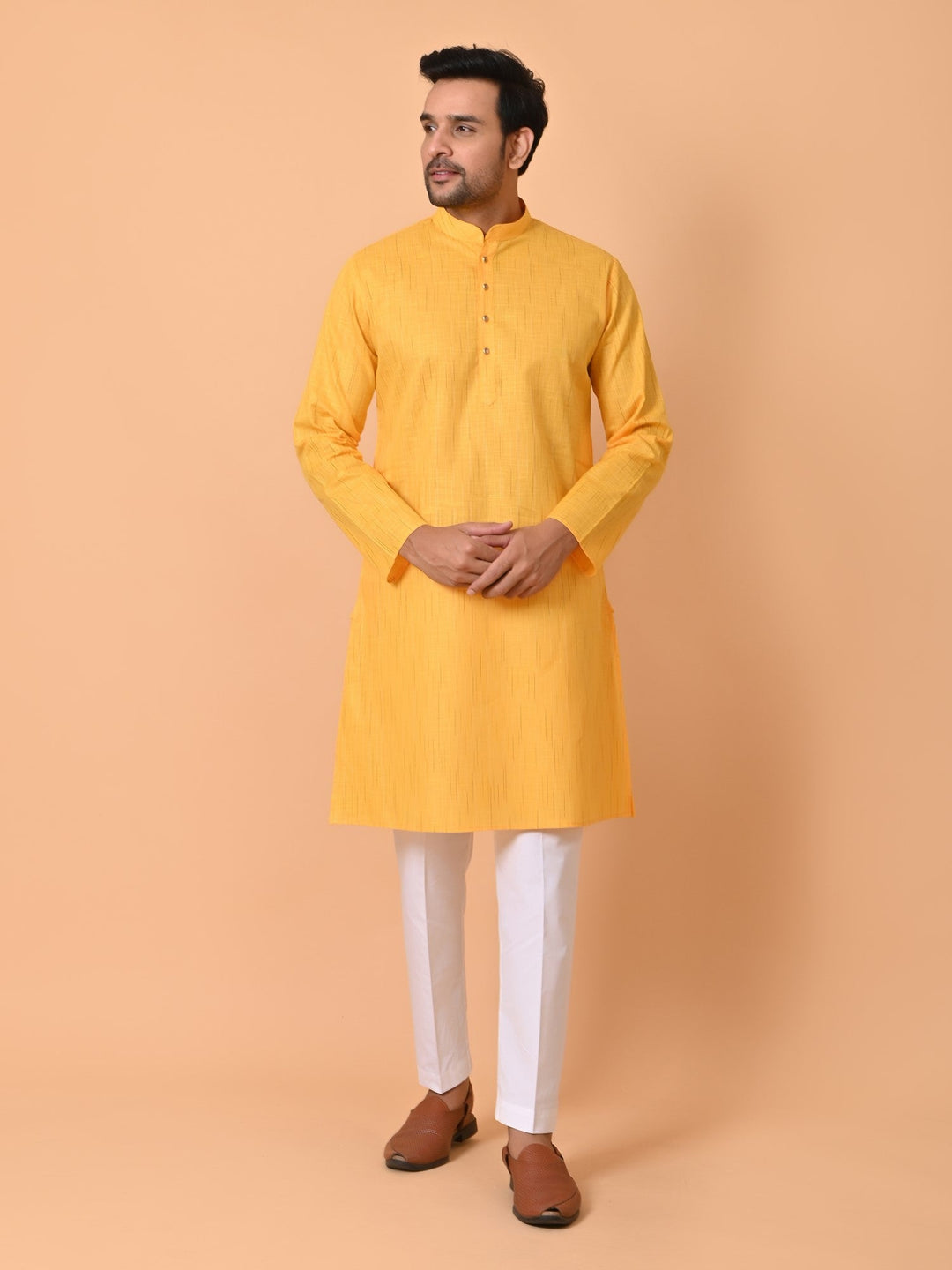 Striped Yellow Kurta Set