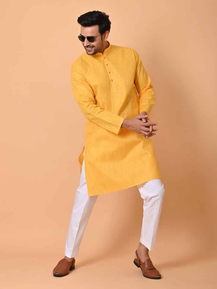 Striped Yellow Kurta Set