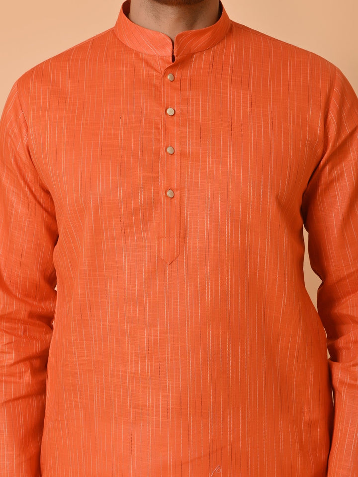 Striped Rust Kurta Set