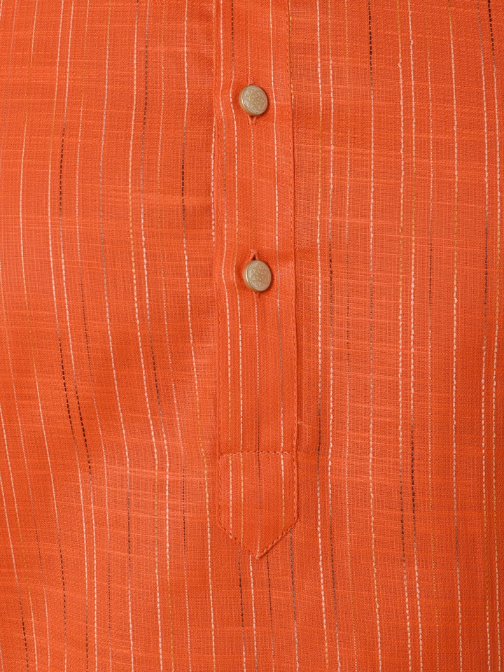 Striped Rust Kurta Set