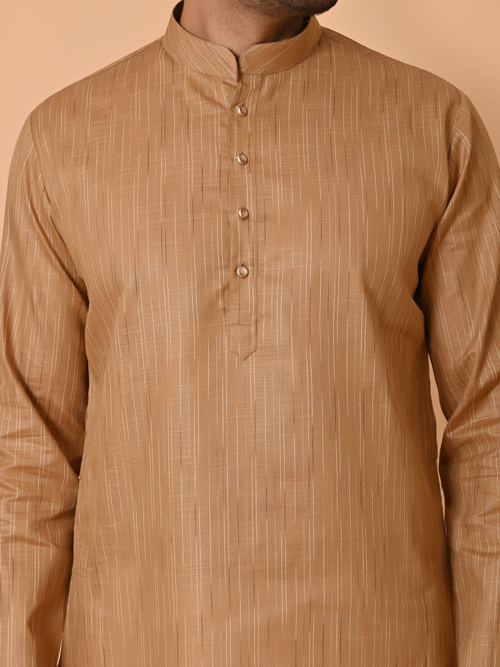 Striped Brown Kurta Set