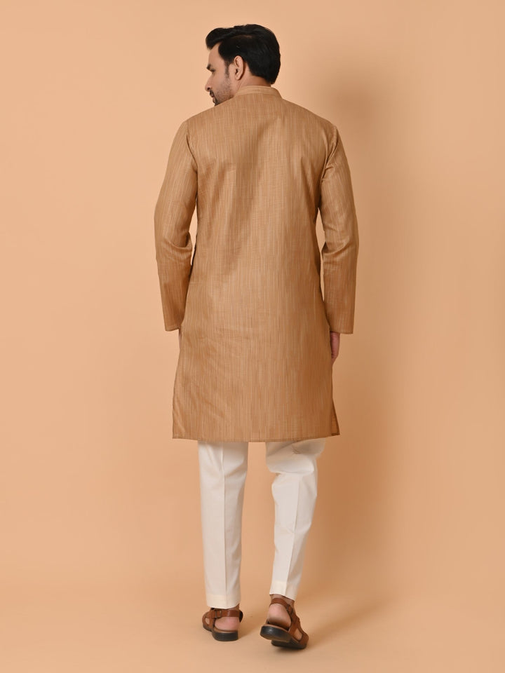 Striped Brown Kurta Set