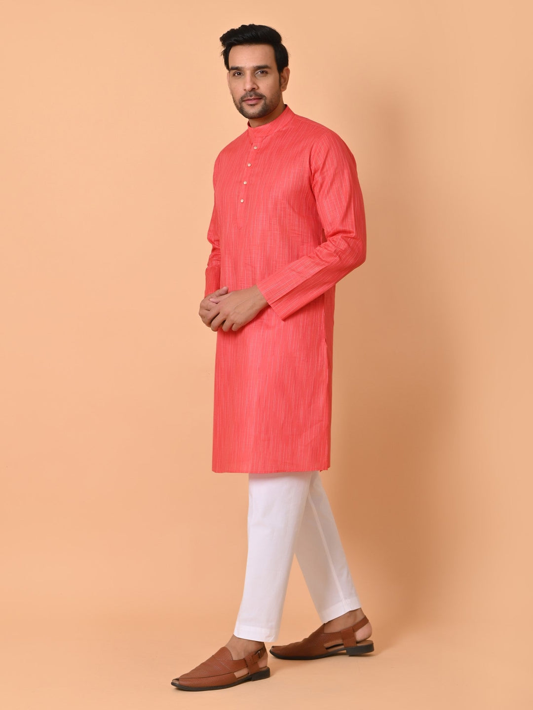 Striped Pink Kurta Set