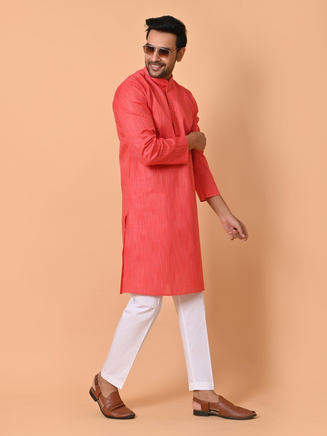 Striped Pink Kurta Set