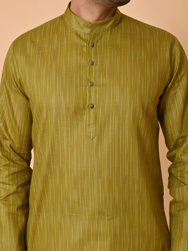 Striped Green Kurta Set