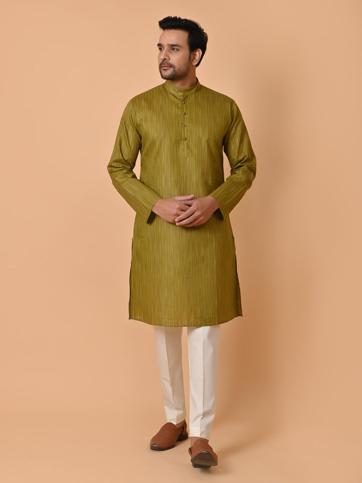 Striped Green Kurta Set