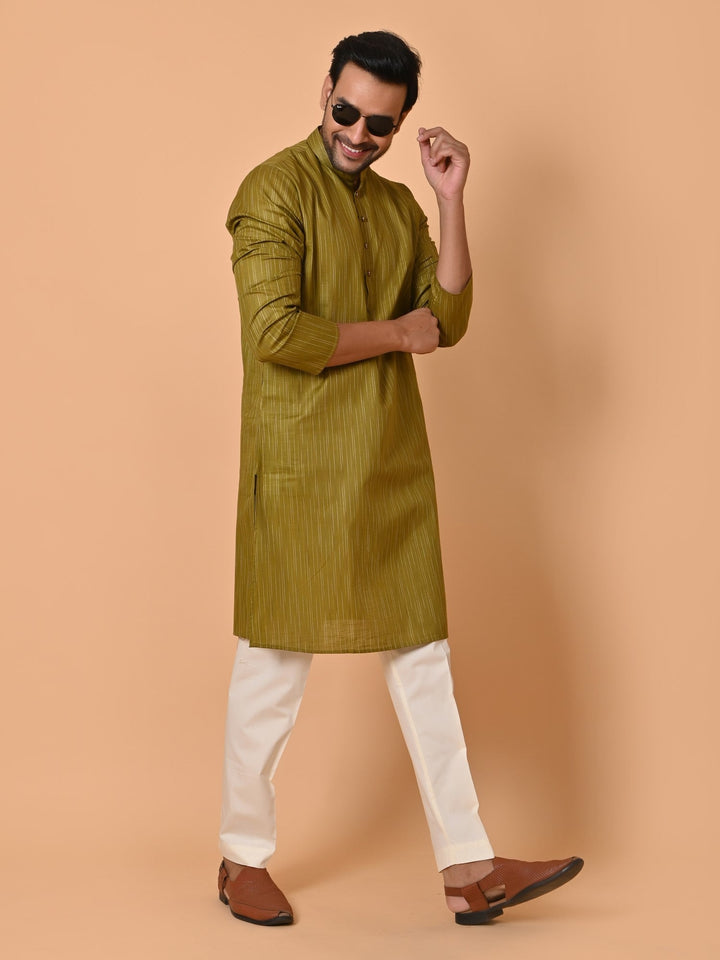 Striped Green Kurta Set