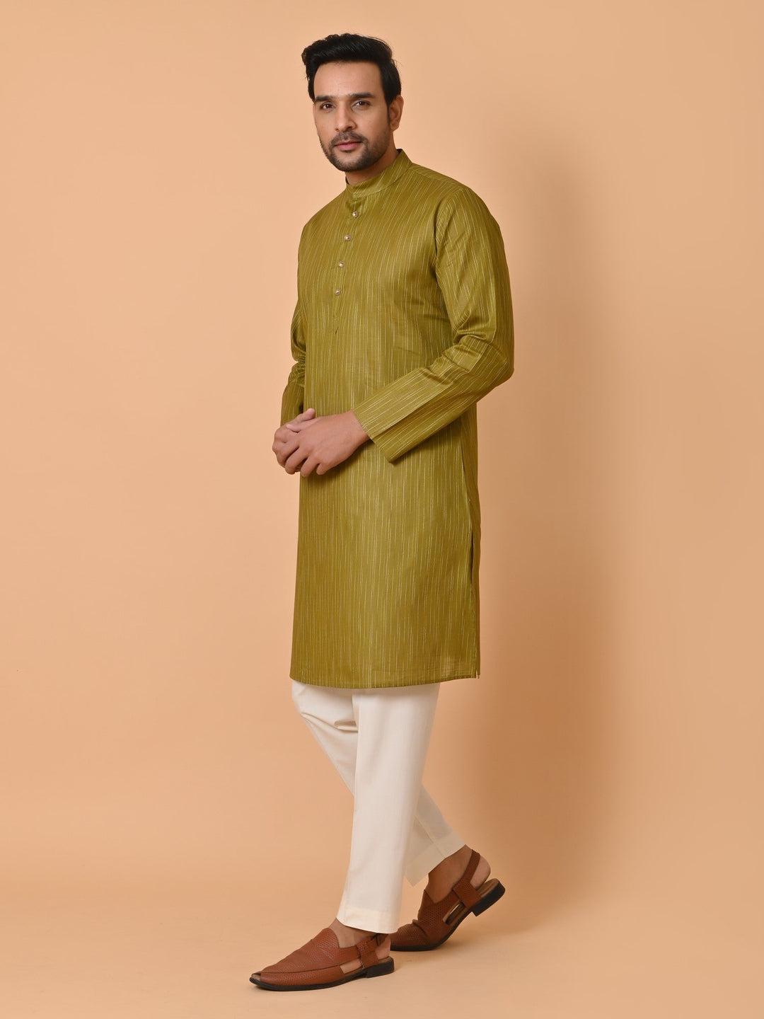 Striped Green Kurta Set