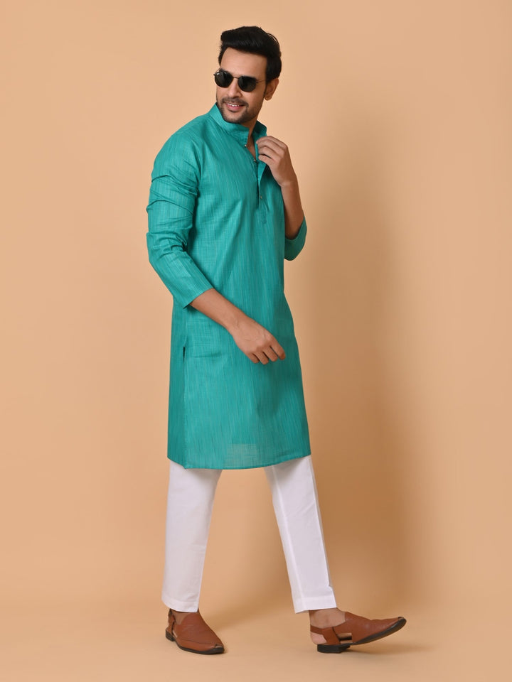 Striped Green Kurta Set