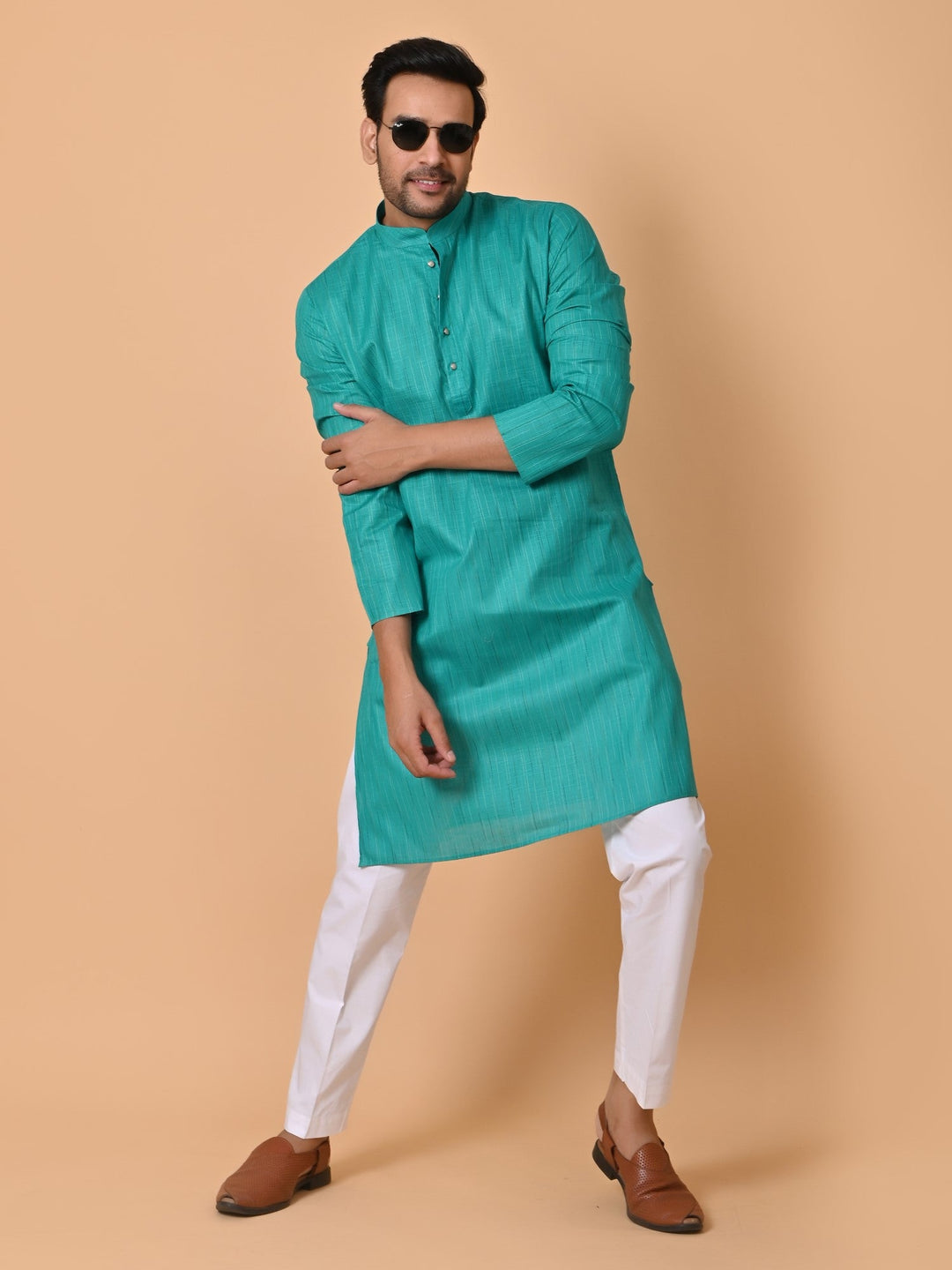 Striped Green Kurta Set