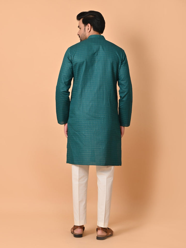 Checked Green Kurta Set