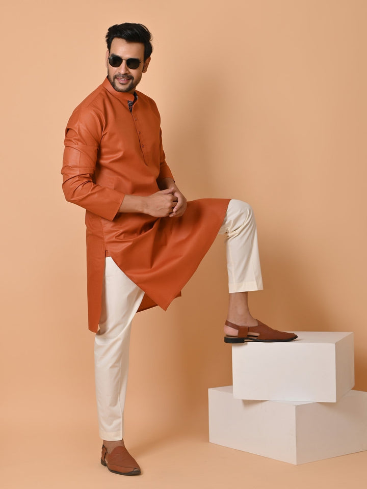 Solid Rust Kurta Set