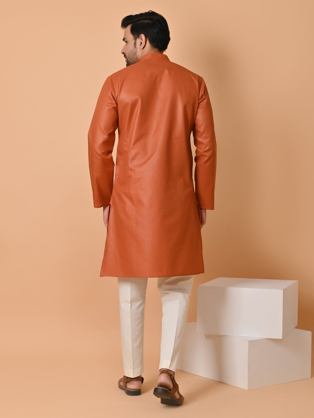 Solid Rust Kurta Set