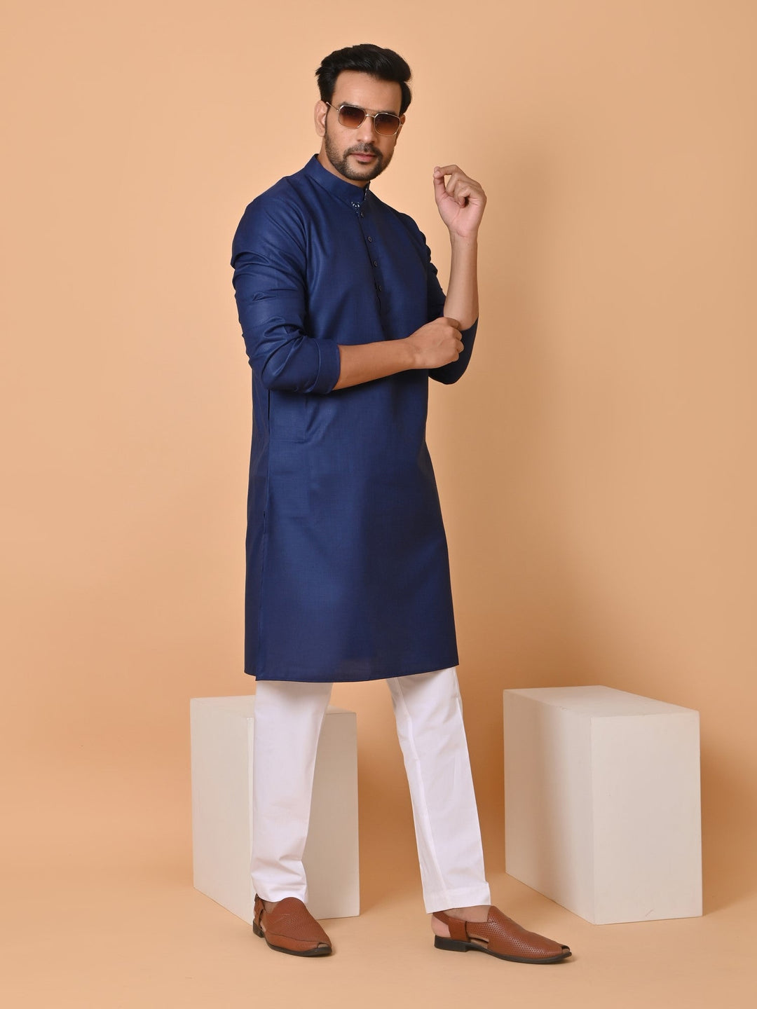 Solid Blue Kurta Set