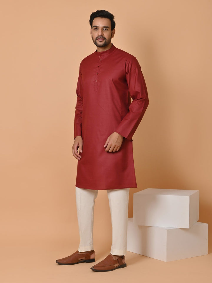 Solid Maroon Kurta Set