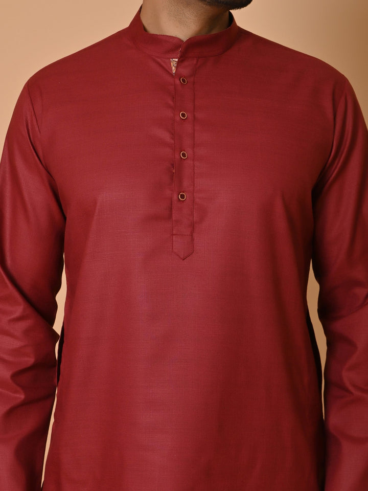 Solid Maroon Kurta Set